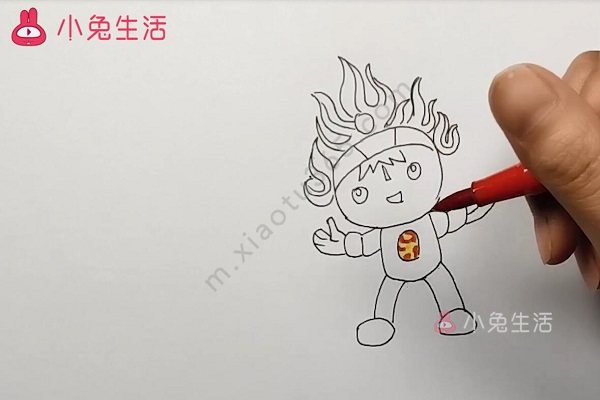 福娃欢欢简笔画