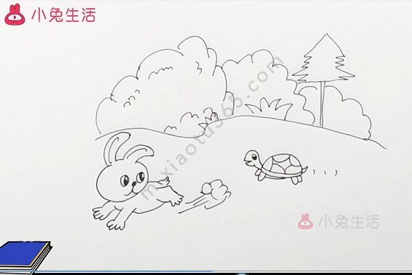 龟兔赛跑简笔画